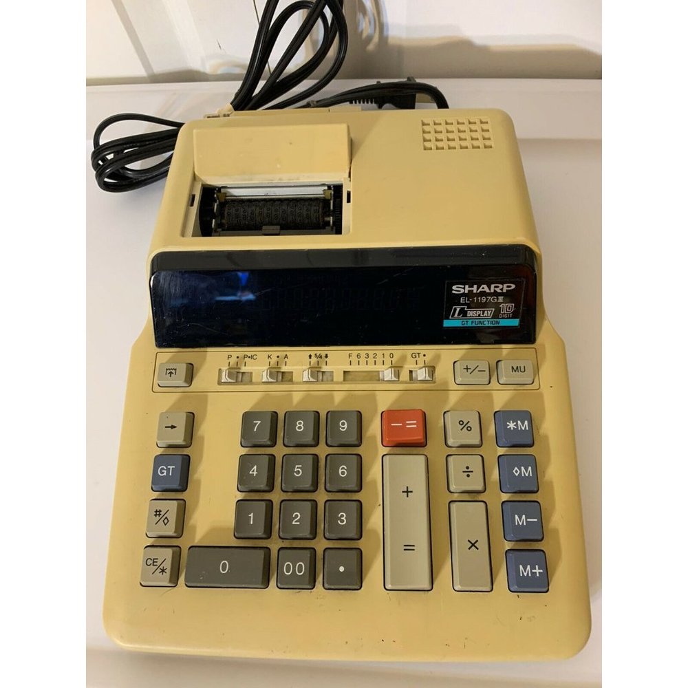 Sharp EL-1197GIII‎ 10 Digit Large Display GT Office Ribbon Printing Calculator